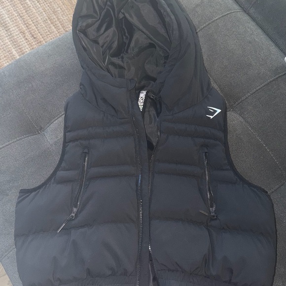 Gymshark Jackets & Blazers - Gymshark Black Puffer Vest with Hood